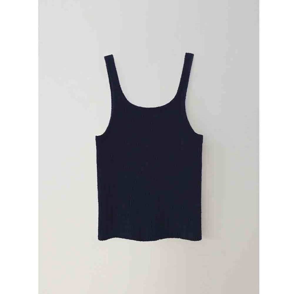 NWT Nothing Written Keiro boucle sleeveless tank top in Navy - Picture 6 of 7